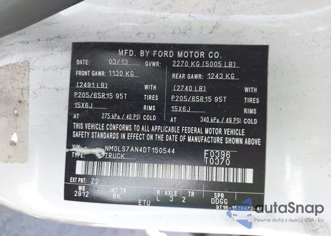 2013 Ford Transit Connect Xl from USA, damaged, VIN NM0LS7AN4DT150544